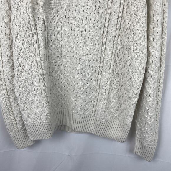 Nike Cable Knit Turtleneck Sweater Ivory Cream White FB7770-072 Men's Size M - Picture 3 of 10